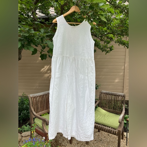 Conscious Clothing Backyard Jumpsuit Size M Cream Linen - Picture 2 of 9